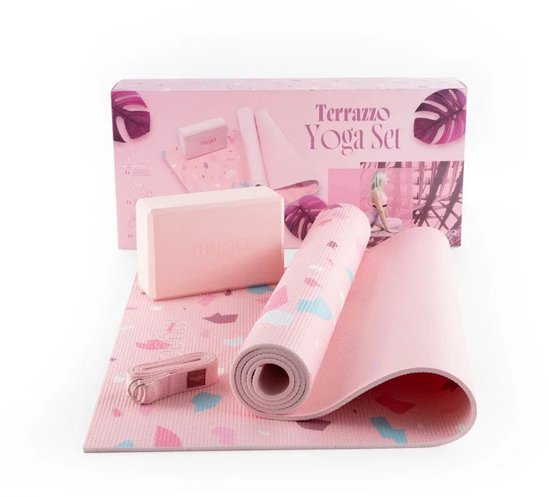 Yoga starterskit terrazzo - Myga - dusty pink van Merkloos