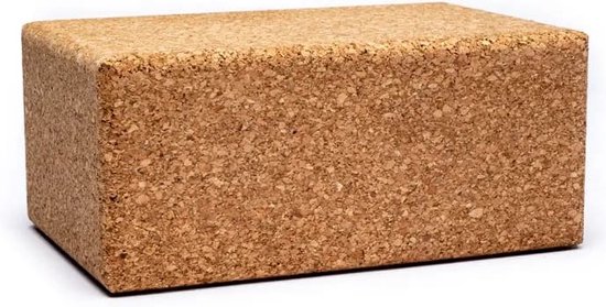Yoga Steunblok - Rechthoekig Kurk - 22.7x15x10 cm - yogablok - yoga kussen - yoga bolster - yoga riem - yoga blok kurk - yoga block - yogablok kurk van Velotas
