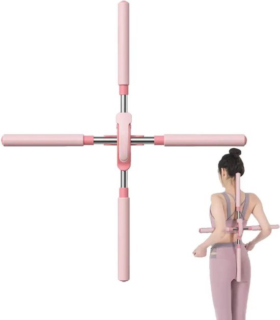 Yoga Stick - Yoga - Stretcher - Postuur Corrector - Posture Corrector - Roze - Rug Kraker van Merkloos