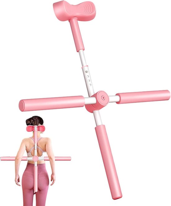 Yoga Sticks Tool - Postuur Corrector - Lichaamshouding Verbeteren - Antislip Schuimhoes - 78 cm - Roze