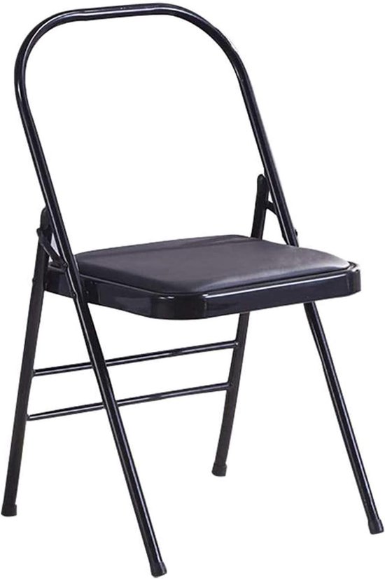 Yoga Stoel - Hulp Stoel - Asana Verdieping - Verstevigd IJzeren Frame - 40x40 cm Zitting - Zwart