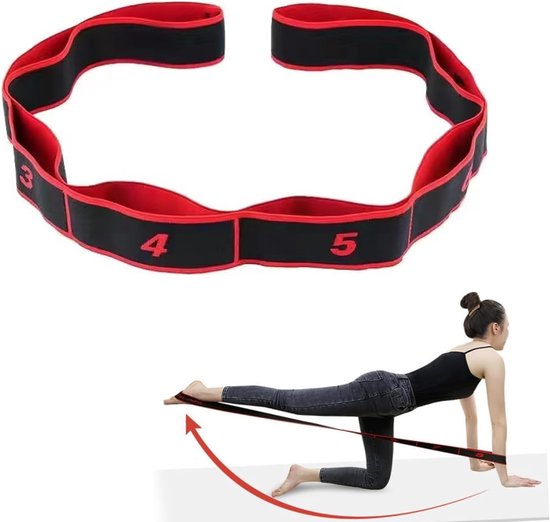Yoga stretch band - elastisch - meerdere intensiteitsniveaus - voor yoga en pilates - ShopVlot