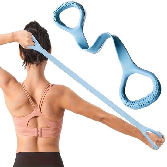 Yoga Stretch Bands - for Physiotherapy - Gymnastics Exercises - Yoga-oefenband - Rekband - Weerstandsband - Voor training en fitness - Blauw - LOUZIR van Merkloos
