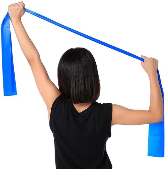 Yoga Stretchband - Elastische Band voor Oefening en Fitness - 1,5 Meter Lang - Vier Kleuren - Donkerblauw van Merkloos