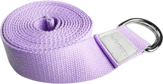 Yoga Stretchband - Pilates Stretchgurt - 320x3,8 cm - Voor Yoga En Fysiotherapie - 1 Stuk - Paars van Merkloos