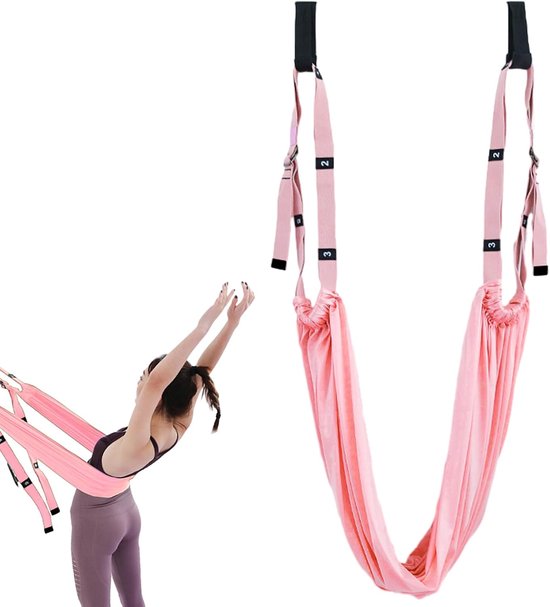 Yoga Swing Straps - Luchtyoga Touw - Flexibiliteit Verbeteren - Anti-zwaartekracht Houders - 28.1 x 13.9 x 13.1 cm - Roze