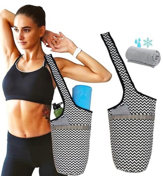 Yoga tas voor mat en handdoek - Multifunctionele schoudertas voor fitness, pilates en sport