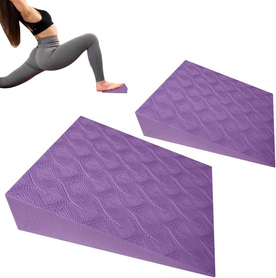 Yoga Wedge Block - Voetoefening Wedge - Balans Training - Ergonomische hellende oppervlakken - 15x12x5 cm - Paars