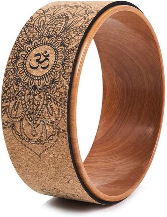 Yoga Wiel - Backbend Trainer - Oefenen & Balans - Duurzaam Kurk Materiaal - 35x35x16 cm - Houtkleur