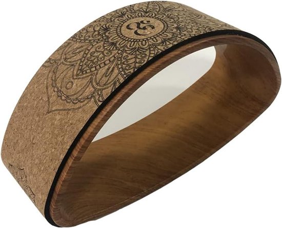 Yoga Wiel - Fitness Cirkel - Rug Versterken - Dubbelzijdig Ontwerp - 39x20.5 cm - Bruin