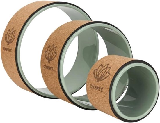 Yoga Wiel Set - Pilates Wiel - Mobiliteit Verbeteren - Set van 3 - 32 cm - Olijfgroen