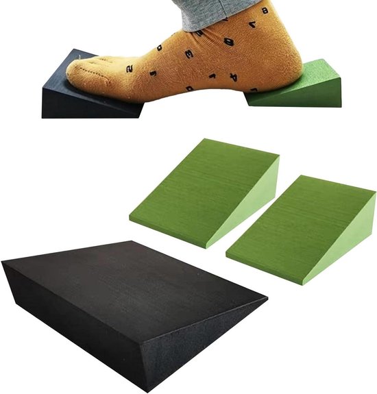 Yoga Wig Blok - Schuine Plank Flexibiliteitsblok - Onderbeen Stretchen - Anti-deformatie Ontwerp - 13 x 9.2 x 3.2 cm