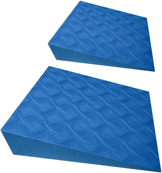 Yoga Wig - Squat Blok - Balans Verbeteren - Ergonomisch Schuim - 15x12x5 cm - Blauw