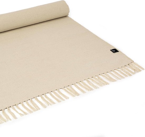 Yoga yogamat 196 cm x 70 cm met kwastjes, katoenen yogamat voor meditatie en hot yoga