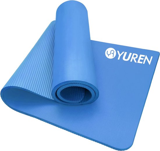 Yogabat, sportmat, 183 x 61 x 1,5 cm, NBR fitnessmat, extra dikke trainingsmat, antislip, voor yoga, gym, pilates met yoga-tas van Songmics