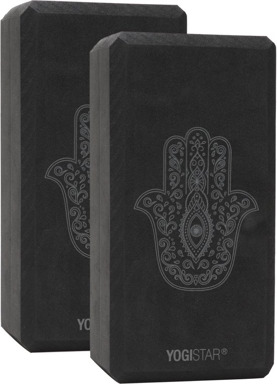 Yogablock yogiblock® basic - art collection - hand of fatima - zen black - 2er-Set