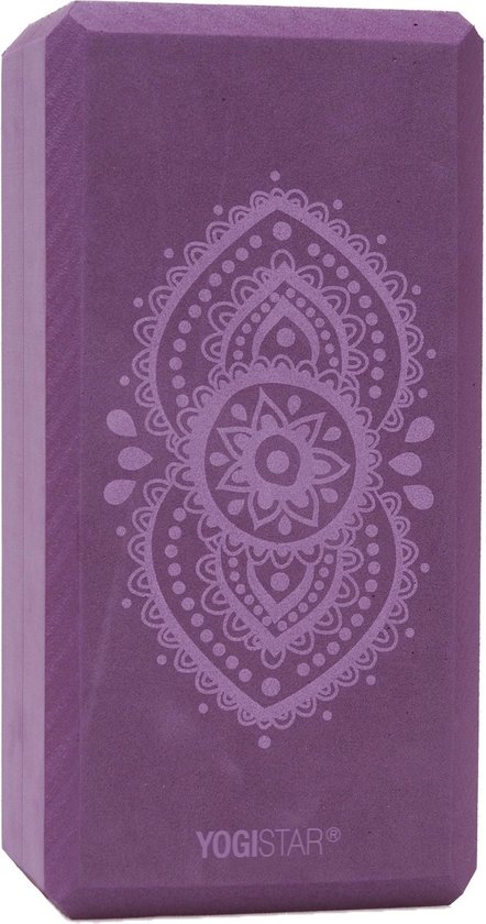 Yogablock yogiblock® basic - kunstcollectie - ajna chakra - aubergine Yogablok YOGISTAR van YOGISTAR
