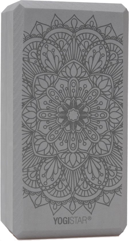 Yogablock yogiblock® basic - kunstcollectie - lotus mandala - grafiet Yogablok YOGISTAR van YOGISTAR