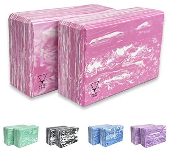 Yogablok 1 van 2 stuks - Sterk en Licht Eva-schuimblok voor Yoga (Roze)