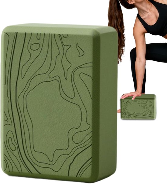 Yogablok Licht - Oefenblokken Balans - Fitness Training - Antislip Stevig - 23x15x7 cm - Groen
