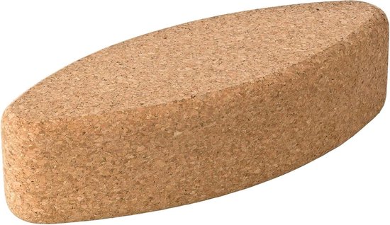 Yogablok Ovaal van Kurk 100% Natuurlijk - Stabiel en Groot Contactoppervlak - Afgeronde Randen - Accessoire voor Yoga en Pilates - 30 x 12 x 75 cm - Ideaal voor Beginners - ei-vormig van $