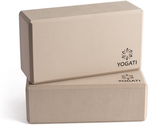 Yogablok set van 2 - beige foam - lichtgewicht - ideale ondersteuning bij yoga - SnelShoppen van Snelshoppen