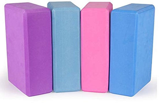 Yogablokken 20 cm x 16 cm x 8 cm - 4 stuks schuimblokken voor yoga, pilates en meditatie - Versterk je kracht, flexibiliteit en balans