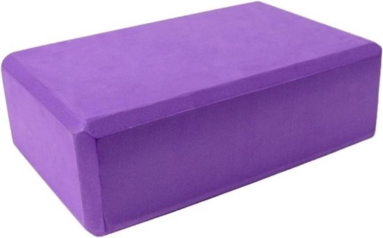 Yogablokken Schuim - Fitness Baksteen - Oefening Ondersteuning - Lichtgewicht Draagbaar - 23x15x7.5 cm - Paars