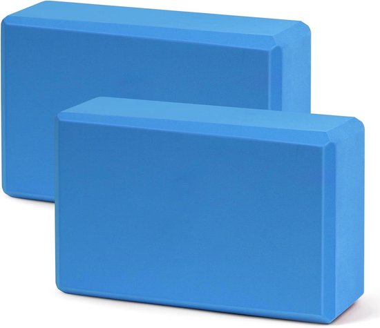 Yogablokken Set - Fitnessstenen Pilatesblok - Oefening Verbeteren - Antislip EVA Schuim - 23 x 25 x 8 cm - Blauw