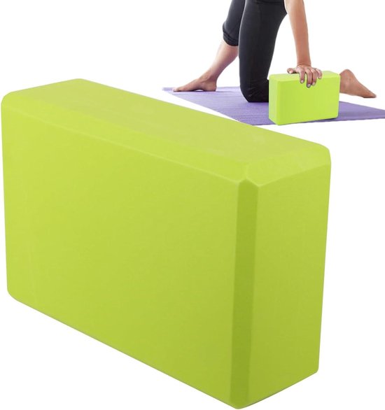 Yogablokken Set - Schuimstenen - Balans Verbeteren - Hoge Dichtheid Schuim - 23x15x7.6cm - Groen
