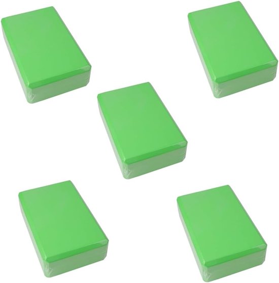 Yogablokken Set - Stevige Steunen - Oefeningen Verbeteren - Antislip Oppervlak - 28 x 20 x 24 cm - Groen