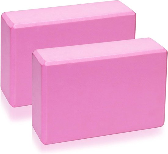 Yogablokken Set van 2 - Antislip EVA-Schuim voor Yoga, Pilates en Meditatie - Roze 23 x 8 x 15 cm