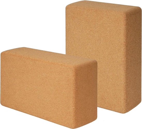 Yogablokken van kurk - set van 2 - voor yoga en stretching van Ecoyogi