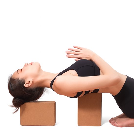 Yogablokkenset 2 stuks - Yogablokken - Yogablokken van natuurlijk kurk - Antislip yogasteunblokken - Yoga-uitrusting - 22,5 cm x 15 cm x 7,5 cm van Merkloos