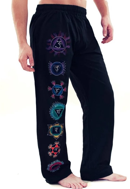 Yogabroek Chakra man zwart M-L Katoen - Lycra - Zwart van Chakra.