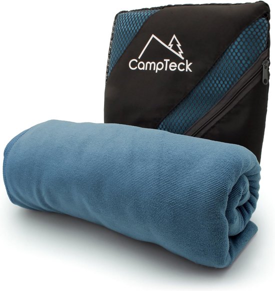 Yogahanddoek Microvezel - Mat Handdoek - Tijdens Yoga - Antislip Hoekzakken - 184 x 62 cm - Blauw