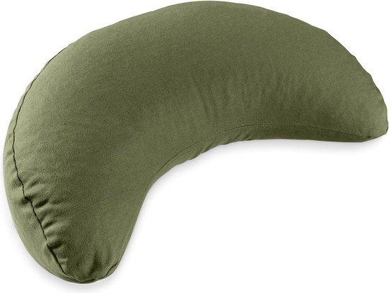 Yogakussen halve maan Shanti - halfmaankussen - meditatiekussen met overtrek van 100% katoen - yoga zitkussen halfmaanvormig met speltvulling van Shanti