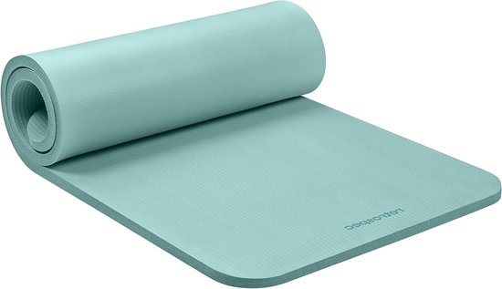 Yogamat 1 inch dik met nylon riem voor mannen en vrouwen - antislip oefenmat voor thuis yoga pilates stretching vloer en fitness workouts - blauwe rand van Yogamat