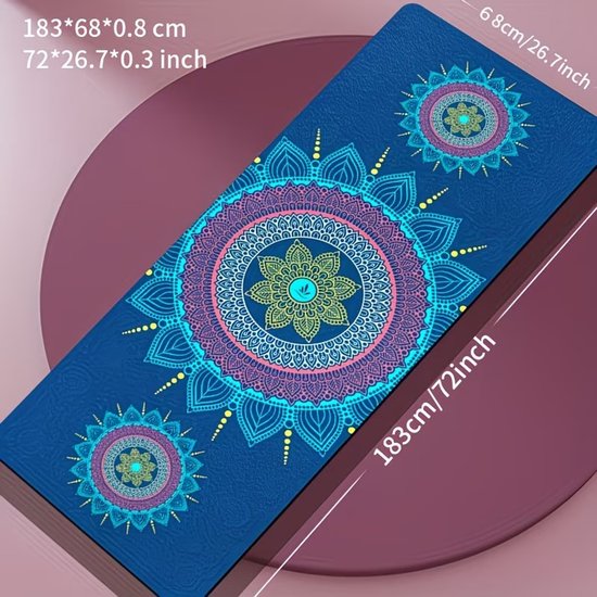 Yogamat, 1 stuk, 68cm x 183cm x 8mm, blauw van Yogamat