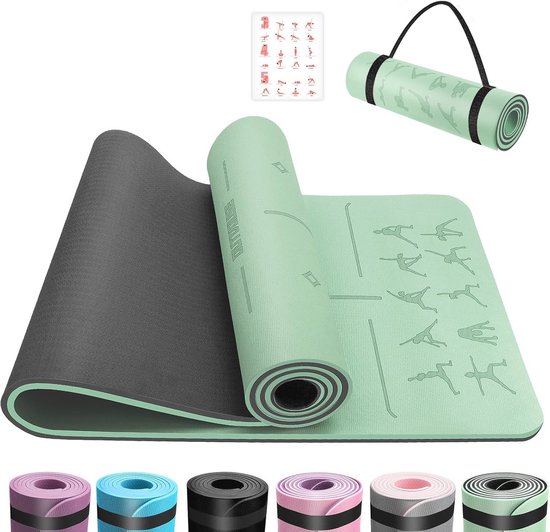 Yogamat 10 mm dik - Huidvriendelijke, antislip sportmat voor yoga, pilates en meditatie - 183 x 61 cm