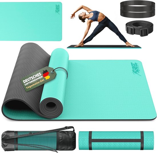 Yogamat 183 x 61 x 0,6 cm, Antislip en Duurzaam, Fitness en Gymnastiekmat, Vrij van Schadelijke Stoffen van Yogamat