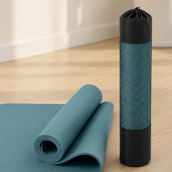 Yogamat 6 mm Antislip TPE - Fitnessmat & Pilates Mat - Blauw - 183 x 61 cm van Yogamat