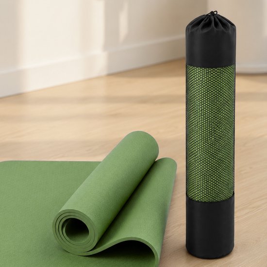 Yogamat 6 mm Antislip TPE - Fitnessmat & Pilates Mat - Groen - 183 x 61 cm van Yogamat