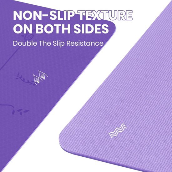 Yogamat 6 mm - Antislip - TPE - Sportmat - Fitnessmat - Trainingsmat - Draagriem inbegrepen