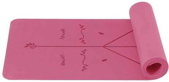 Yogamat 6 mm Antislip TPE Training, Fitness en Pilates Mat 183 x 61 cm van Merkloos