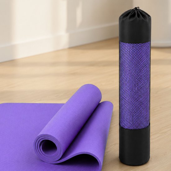Yogamat 8 mm Antislip TPE - Fitnessmat & Pilates Mat - Paars - 183 x 61 cm van Yogamat