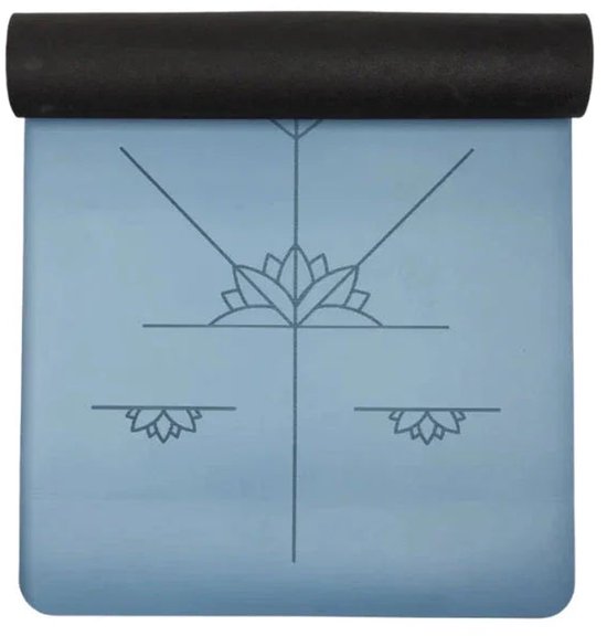 Yogamat alignment extra groot 6 mm - Myga - blauw van Merkloos