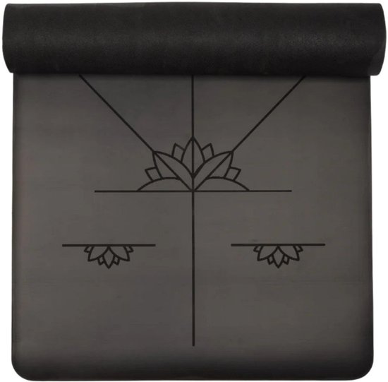 Yogamat alignment extra groot 6 mm - Myga - zwart van Myga