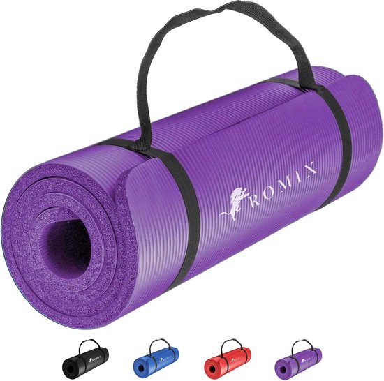 Yogamat, antislip, 180 cm x 60 cm, 10 mm dikke gymnastiekmat, milieuvriendelijk, zacht schuim, sportmat voor mannen, dames, pilates, meditatie, training, sport, thuis, fitnessstudio, buiten van Yogamat