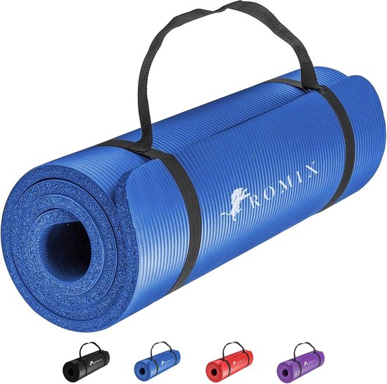 Yogamat, antislip, 180 cm x 60 cm, 10 mm dikke gymnastiekmat, milieuvriendelijk, zacht schuim, sportmat voor mannen, dames, pilates, meditatie, training, sport, thuis, fitnessstudio, buiten, van Yogamat
